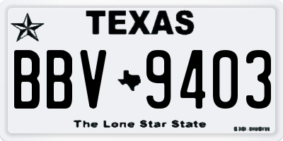 TX license plate BBV9403