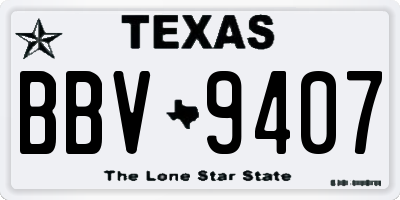 TX license plate BBV9407