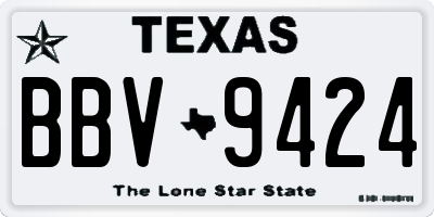 TX license plate BBV9424