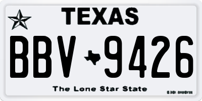 TX license plate BBV9426
