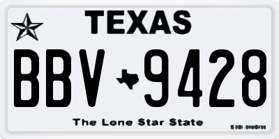 TX license plate BBV9428