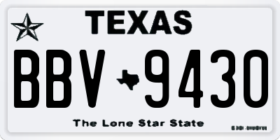 TX license plate BBV9430