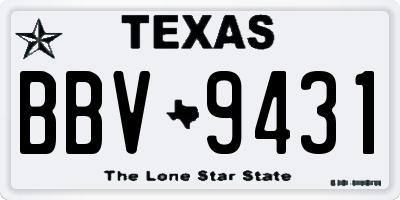 TX license plate BBV9431