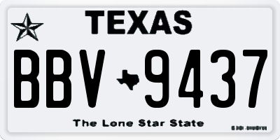 TX license plate BBV9437