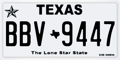 TX license plate BBV9447