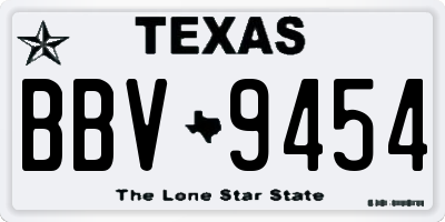 TX license plate BBV9454