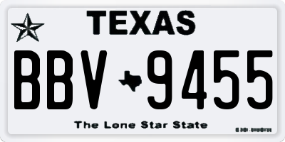 TX license plate BBV9455