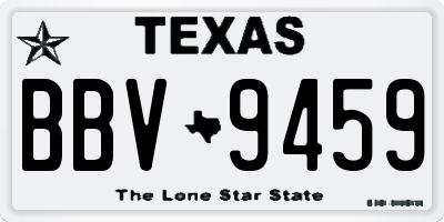 TX license plate BBV9459