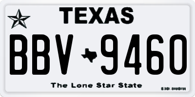 TX license plate BBV9460
