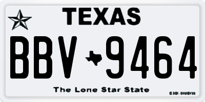 TX license plate BBV9464