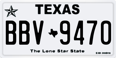 TX license plate BBV9470