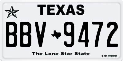 TX license plate BBV9472