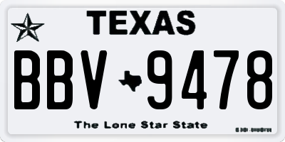 TX license plate BBV9478