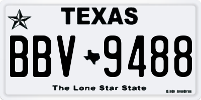 TX license plate BBV9488
