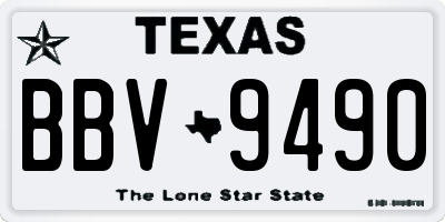 TX license plate BBV9490