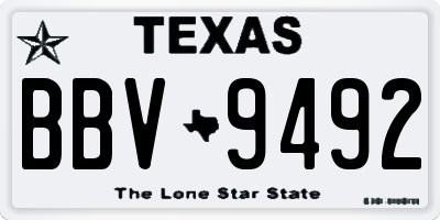 TX license plate BBV9492