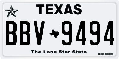 TX license plate BBV9494