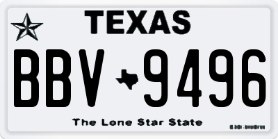 TX license plate BBV9496
