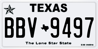 TX license plate BBV9497