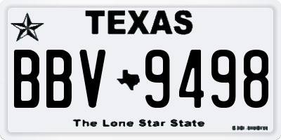 TX license plate BBV9498