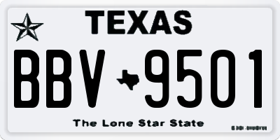 TX license plate BBV9501