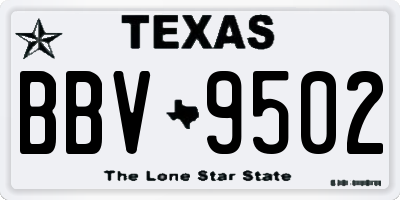TX license plate BBV9502
