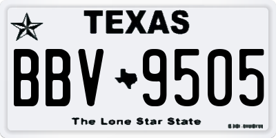 TX license plate BBV9505