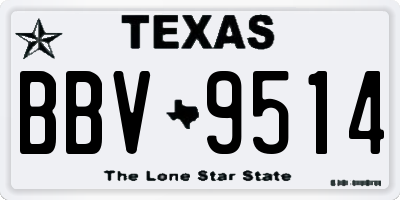 TX license plate BBV9514