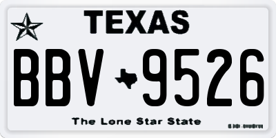 TX license plate BBV9526