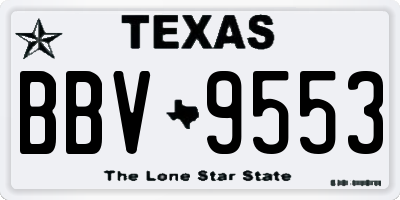 TX license plate BBV9553
