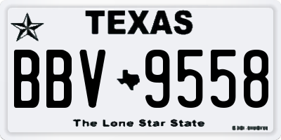 TX license plate BBV9558