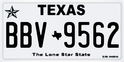 TX license plate BBV9562