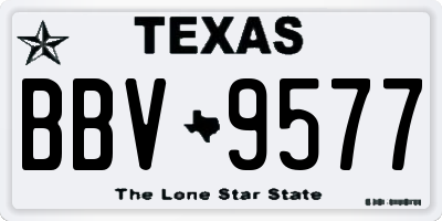 TX license plate BBV9577
