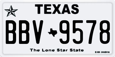 TX license plate BBV9578