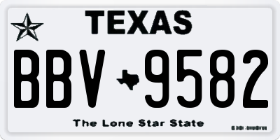 TX license plate BBV9582