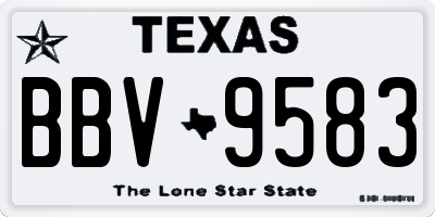 TX license plate BBV9583