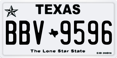 TX license plate BBV9596