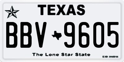 TX license plate BBV9605