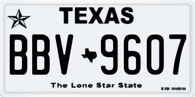 TX license plate BBV9607