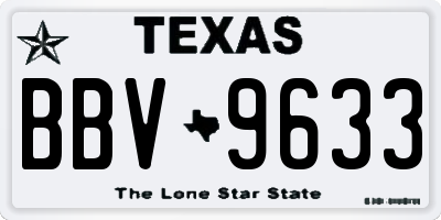 TX license plate BBV9633