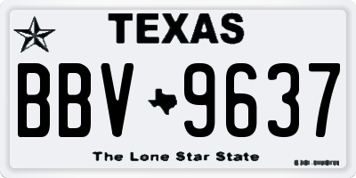 TX license plate BBV9637