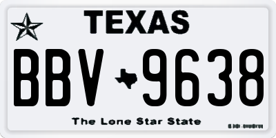 TX license plate BBV9638