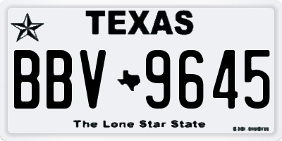 TX license plate BBV9645
