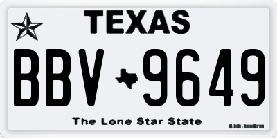 TX license plate BBV9649