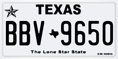 TX license plate BBV9650