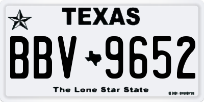 TX license plate BBV9652