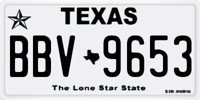 TX license plate BBV9653
