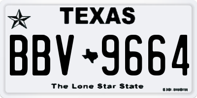 TX license plate BBV9664