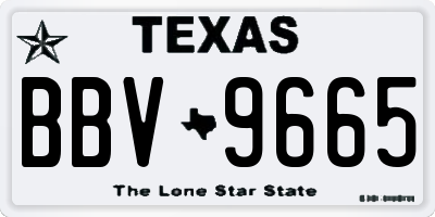 TX license plate BBV9665