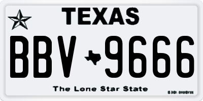 TX license plate BBV9666